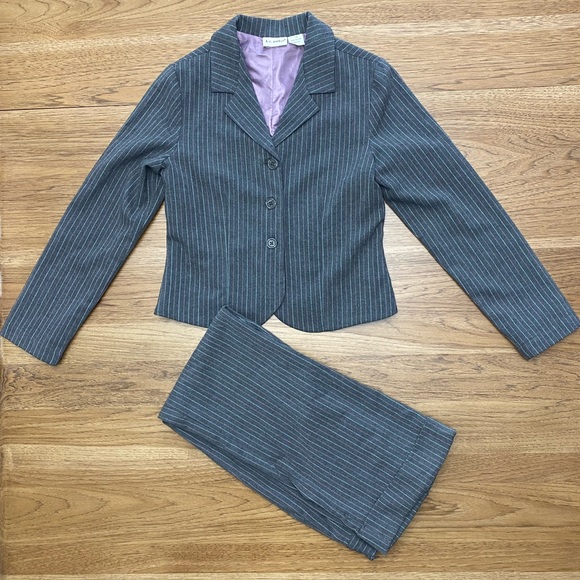 K.C. Parker Other - Girl’s KC Parker 2 piece gray pinstripe suit